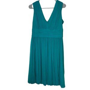 Suzi Chin Teal Silk Cocktail Dress Size 10 Sleeveless Wedding Guest
